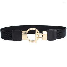 Belts Ladies Gold Accessories All Match Dress Decor Round Buckle Elastic Cummerbunds Waistband Waist