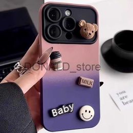 Cell Phone Cases Niche ins Colour contrast stereo bear suitable for phone case all inclusive women J230914