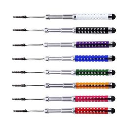 Three Links Retractable Capacitive Stylus Crystal Flexible Touch Screen Pen For Smartphones Tablet PC