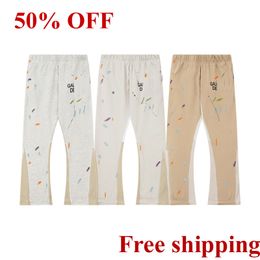 2023 Designer Mens Pants Galleries Flared Pants Depts Men's Joggers Womens Sweatpants Speckled Letter Print Couple Loose Casual Trousers