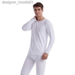 Men's Thermal Underwear Men's Thermal Underwear Winter High Quality Men Long Johns Set Cotton Autumn Elastic Thermo Pullover Tops Trousers Clothing Suits L230914