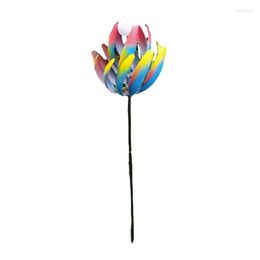 Decorative Figurines Garden Wind Spinners - Metal Stakes With And Powered Light Yard Decor Durable 18 X 105Cm