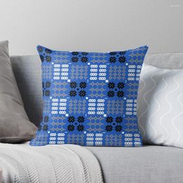 Pillow Welsh Tapestry Pattern Carthen Cymraeg Cymreig (blue) Throw Pillows Aesthetic S Cover Luxury