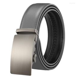 Belts LannyQveen Fashion Men's Automatic Cow Leather Belt For Men Alloy Buckle Business High Quality Wholesale