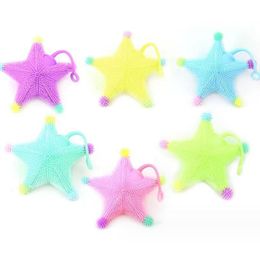 Kids Rubber Bouncy ball Flash led starfish Toys Ball Children finger Bouncing Balls Light up Flashing baby stress balls decompression toys