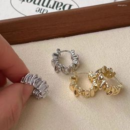 Hoop Earrings Korean Piercing Irregular Geometric Charm Earring For Women Girls Fashion Party Wedding Gifts Jewelry Eh237