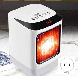 Home Heaters Mini Electric Heater Portable Desktop Fan Heater Home Office Noise Reduction US Plug HKD230904