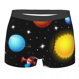 Underpants Men's Underwear Rockets Flying Through Starry Sky Outer Space Men Boxer Shorts Elastic Male Panties