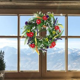 Decorative Flowers Door Wreaths For Front Outside Spring And Summer Porch Decorations Artificial Wildflowers