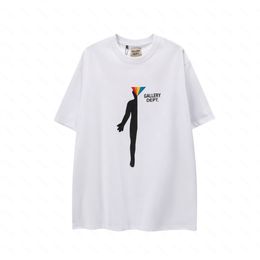 Galleries DEPT Harajuku 23SS Spring Vintage Washed Letters Rainbow REFLECTION Printed Logo T Shirt Loose Oversized Hip Hop Unisex Short Sleeve Tees 05