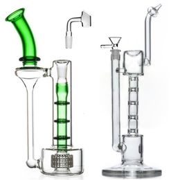 Two Types Glass bong bamboo glass water bongs waterpipe tubes miniature pipes bubbler oil rigs dab rigs percolator Smoking Hookah 14mm Join