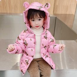 Daunenmantel Winter Warme Jacke Mit Kapuze Süße Cartoon Druck Junge Mädchen 2-7 Jahre Alt Beibei Koreanische Version Mode kinder Kleidung