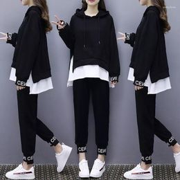 Women's Two Piece Pants Sports Suit Female Autumn And Winter Student Wear Korean Version Of Loose Fashion Bikes 2023 Casual Set Women