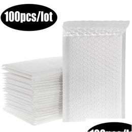 Mail Bags 100Pcs/Lot White Foam Envelope Bag Different Specifications Mailers Padded With Bubble Mailing Drop Delivery Office School Otrdj