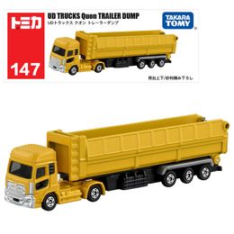 Diecast Model Tomy Long Type Tomica No.147 UD Trucks Quon Trailer Dump Alloy Kids Xmas Gift Toys for Boys 230912
