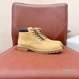 Designer - Leather Martin Boots Women's Autumn/Winter Style Short Boots Big Yellow Boots Mountaineering Outdoor Single