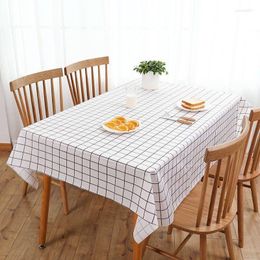 Tapestries Modern Table Cloth Waterproof Scald Proof Oil Wash Free Plastic Tablecloth Plaid Tea PVC