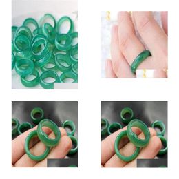 Band Rings 100 Natural Fine Jade In M Mix Size Ring 100Pcslot A65548347709 Drop Delivery Jewelry Otusq