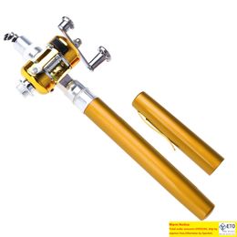 1pc Mini Portable Aluminium Alloy Pocket Pen Shape Fish Fishing Rod Pole With Reel 3461974 ZZ