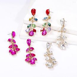 Dangle Earrings JURAN Colorful Crystal Flower Leaf-shaped Drop For Women Luxury Wedding Party Accessories Statement Jewelry Wholesale