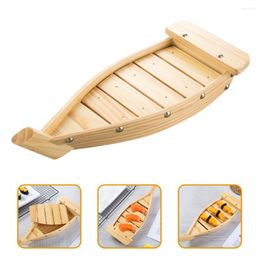 Dinnerware Sets Sushi Boat Wooden Trays Restaurant Appetizer Plate Platter Decorative Holder Japanese Cuisine Display Dry Ice Serving