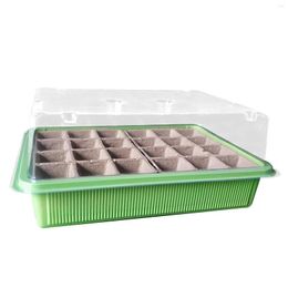 Planters 24 Cells Nursery-tray Hydroponics-basket Plant Gardening Mini Breathable Lids Plastic Germination Box Nursery Pots Flower