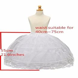 Flower Girl Kids Petticoat Children Crinoline Undersakirt Slip for Little Girl 55cm Long 2-Hoops High Quality Fast 224f