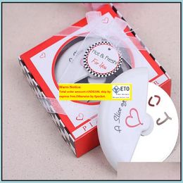 Cake Tools Wholesale A Slice Of Love Stainless Steel Love Pizza Cutter In Miniature Box Wedding Favours And Gifts For Guest Drop ZZ