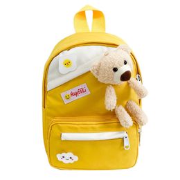 Backpacks 2-6Y Cartoon Canvas Children School Backpack Kindergarten Animal Bear Kids Backpack School Bags for Girls Boy SchoolBag 230914