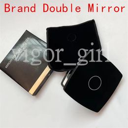 Fashion acrylic cosmetic portable mirror Folding Velvet dust bag mirror with gift box Girl Make up Tools High Quality2274
