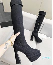 women's boots super high thick heel boots waterproof platform over the knee thin