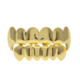 Gold Grillz Wolf Teeth Grills Set High Quality Mens Hip Hop Jewelry Drop Delivery Dhy8R