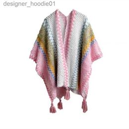 Women's Cape 2023 new travel vacation shawl women's autumn and winter ethnic style cloak outer warm coat L230914