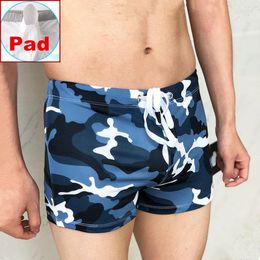 Men's Swimwear Push Up Mens Swim Trunks Camouflage Print Men Swimming Boxers Briefs Sexy Gay Swimsuit Shorts Beach Bathing Wear Sungas