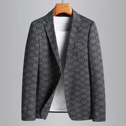 Minglu Spring Summer Male Blazer High Quality Single Breasted All Printed Mens Fashion Slim Fit Casual Man 4XL Men's Suits & 274l
