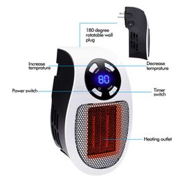 Home Heaters Low Consumption Electric Heater 500W Wall Heaters with Remote Control Portable Room Heating Stove Mini Indoor Radiator Warmer HKD230904