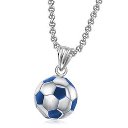 Pendant Necklaces Fashion Stainless Steel Football Necklace Men Soccer Women Sporty Jewelry Gift Drop Delivery Pendants Dhwr9