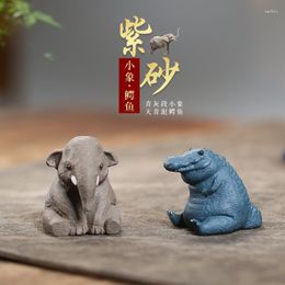 Tea Pets Yixing Purple Sand Cute Elephant Pet Crocodile Ornaments Tray Play Zisha