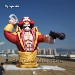 6m Amazing Giant Inflatable Pirate Captain Gold Roger Anime Character ONE PIECE Cartoon Figure Model For Comic Show