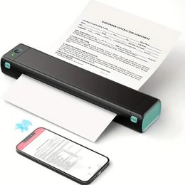 New Portable Printer Wireless For Travel, M08F-Letter Bluetooth Mobile Printer Support 8.5" X 11" US Letter, No-Ink Thermal Compact Printer