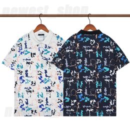 designer mens plus size t shirt dress polo tshirt shirts casual cotton machine print lapel slim fit geometry letter tee tops for women summer Runway style