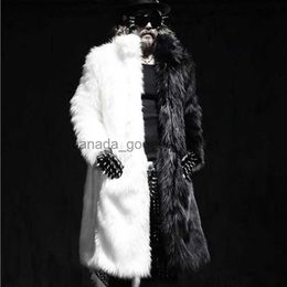 Men's Fur Faux Fur Men's Fur Faux Winter men's fur coat long casual warm jacket black and white Coloured windbreaker 221122L230914