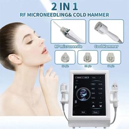 Multifunction 2 in 1 Rf Fractional Microneedling Skin Tightening Radiofrequency Wrinkle Remover With Cool Hammer Face Lift Wrinkles Stretch Marks Remover