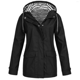 Women's Trench Coats Rain Jacket 2023 Outdoor Hiking Hoodie Waterproof WindProof Long Solid Coat Femme Warm Outwear Women Clothing