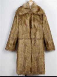 Mens Fur Faux Fur Mens Fur Faux Fur male new Europe America autumn jacket winter square collar plus size imitation long fur coat 3XL white fake men wool trench coat T2211