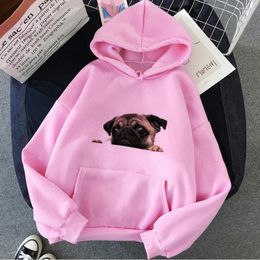 Women's Hoodies Pug Women Streetwear Long Sleeve Top Harajuku Funny Clothing Hoddies Female 90s Sweater