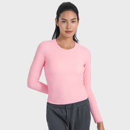 Lu-08 Align Yoga Long Sleeve Training Woman Tshirt Slim Gym Swiftly Tech Full Stretch Fitness T-Shirts Define Running Tops Popular Bodybuilding Tee Girl