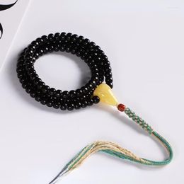 Strand Indonesia Black Gold Old Style Barrel Beads Wen Play Hand String