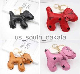 Key Rings Designer Cartoon Animal Small Dog Creative Key Chain Accessories Key Ring PU Leather Letter Pattern Car Keychain Jewellery Gifts Accessories x0914