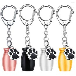 Dog Carrier Pet Urn Keychain Cylindrical Shape Key Chain For Ashes Keepsake Cat Cremation Products